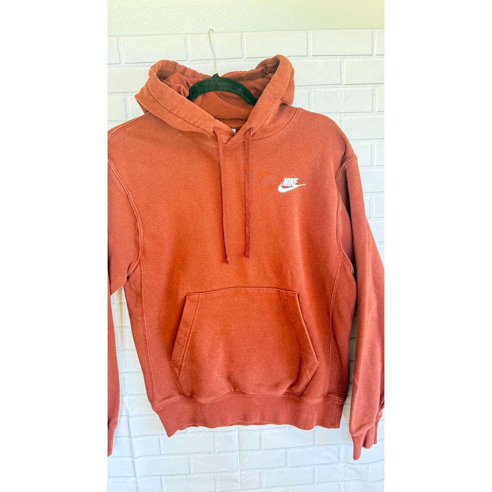 Nike Sportswear Club Fleece Hoodie Rust Orange Pullover XS BV2654-891